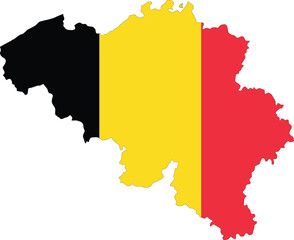 Belgium borders, belgium country map with belgium flag symbols, belgium flag, country map with flag
