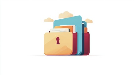  flat design graphic of a digital folder
