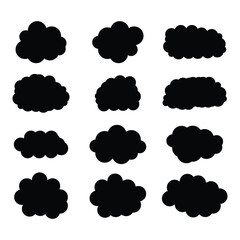 vector cloud shape illustration set design