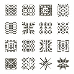 Palestinian Traditional Tatreez Pattern Icon Set