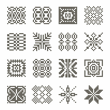 Palestinian Traditional Tatreez Pattern Icon Set