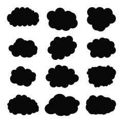 vector cloud shape illustration set design