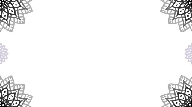 Abstract ornamental round pattern mandala frame footage animation background