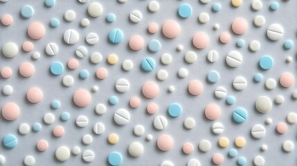 Pastel Colored Pills on White Surface