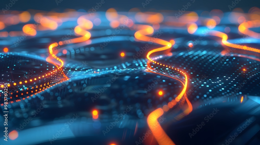 Poster a seamless connection between two otherwise incompatible systems, with a glowing, adaptive interface