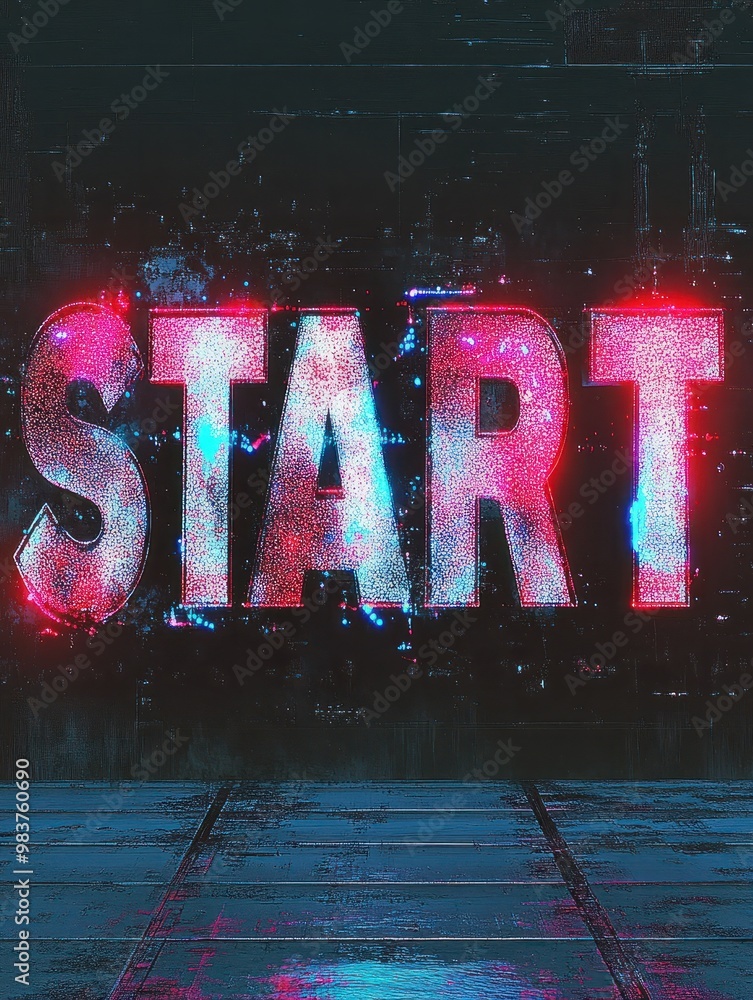 Poster the black text 