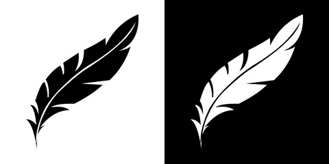 black and white feather icon