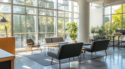 Modern Office Interior with Natural Light