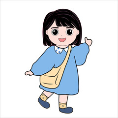 flat design image of girl character