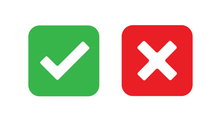 Check mark and cross symbol