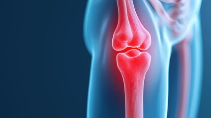 Detailed View of Human Knee Joint Anatomy