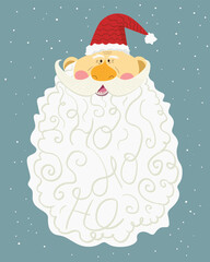 Christmas greeting card with Santa Claus
