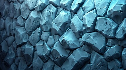 Blue Rock Wall Texture - High-Resolution Photograph of Abstract Stone Wall Background