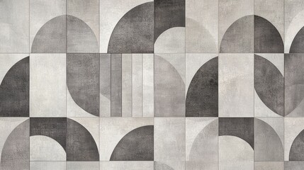 Beautiful Geometric Gray Patterns. Modern geometric shapes in different shades of gray.