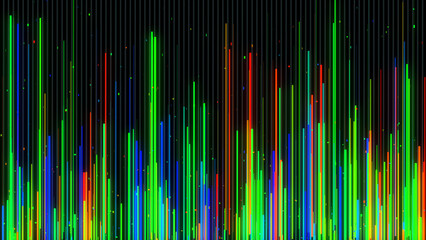 Colorful vertical equalizer bars moving on black background