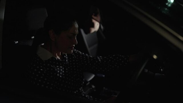 Broken off side rearview mirror on car.woman crying in car, emotional expression, seeking comfort, distress, sadness, interior shot,   highlighting vulnerability and reflection.