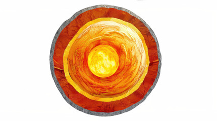 Cross-section diagram of Earth's core illustrating the inner core and outer core with labels on a plain background