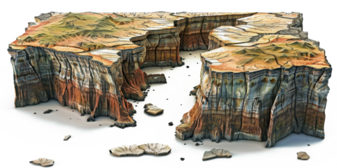 Diagram illustrating the process of Earth's crust being pulled apart at a rift valley with detailed geological features