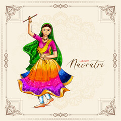 Happy navratri dandiya garba night Indian festival background