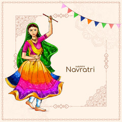 Beautiful Happy navratri dandiya garba night traditional festival background