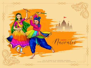Beautiful Happy navratri dandiya garba night traditional festival background