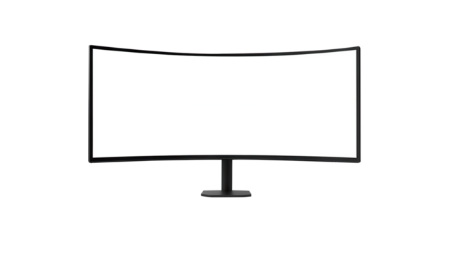 Modern Curved Screen TV with White Screen.