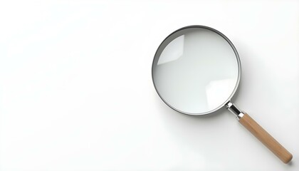 magnify class on isolated white background concept of research and focus 