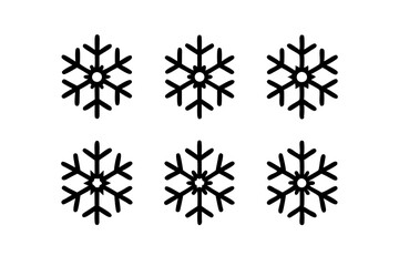 

Snowflakes icon Set, Christmas Snowflake Silhouette Vector Bundle
