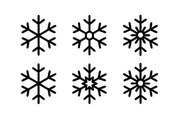 

Snowflakes icon Set, Christmas Snowflake Silhouette Vector Bundle
