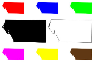 Mercer County, Illinois (U.S. county, United States of America, USA, U.S., US) map vector illustration, scribble sketch Mercer map