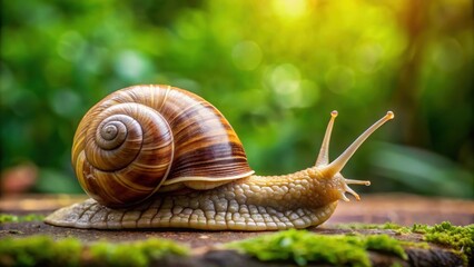 Snail isolated on a background, snail, isolated,background, shell, crawling, slow, nature, animal, mollusk, gastropod, slimy