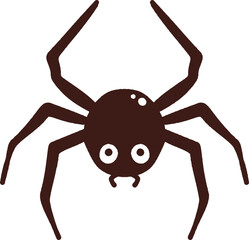 Cute cartoon spider graphic on transparent background
