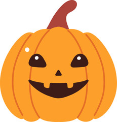Cute cartoon pumpkin jack o' lantern for Halloween celebration