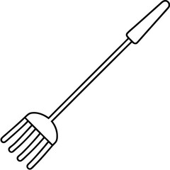 Naklejka premium Simple Rake Icon, Monochrome, Vector Illustration