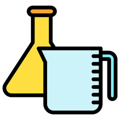 Beaker lineal multi color icon, use for UI, UX, app and web development, digital or print. for industry, education, science.