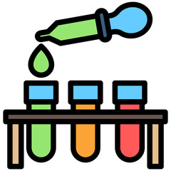 Pipette Tube lineal multi color icon, use for UI, UX, app and web development, digital or print. for industry, education, science.