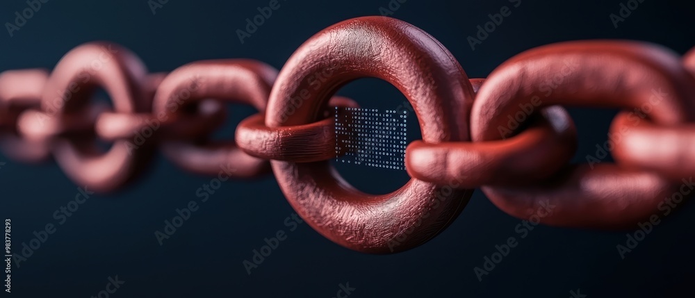 Poster digital chain link with futuristic technology element