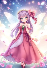Anime girl with a butterfly in her hair
