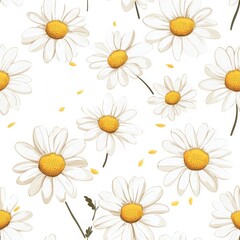 Obraz premium 240807 64. daisy pattern banner wallpaper, simple background