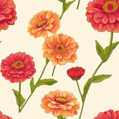 240807 79. zinnia pattern banner wallpaper, simple background