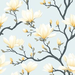 240807 84. magnolia pattern banner wallpaper, simple background