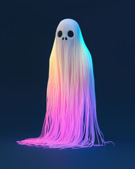 A whimsical ghost illustration featuring vibrant colors and a unique design, perfect for Halloween or creative projects.