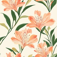 240807 110. alstroemeria pattern banner wallpaper, simple background