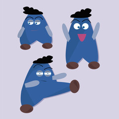 blue cartoon character boy illustration