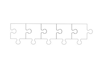  Puzzle pieces vector set. Puzzle jigsaw on white background. Set of puzzle pieces. Vector illustration