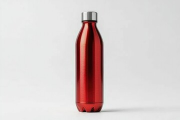 Red Stainless Steel Water Bottle with Silver Lid