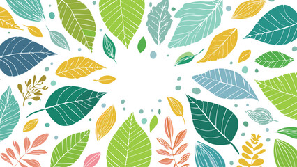 Colorful Abstract Leaf Pattern Illustration