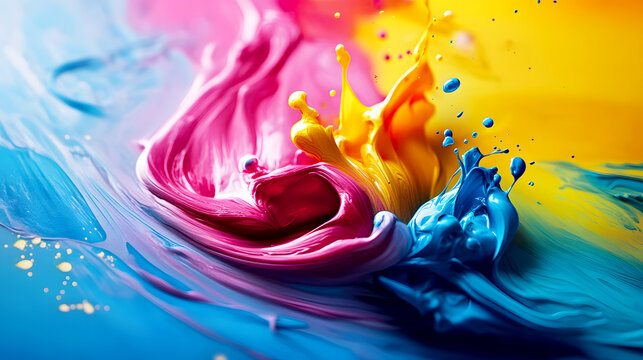 piece of digital art coming to life on paper as CMYK ink is applied