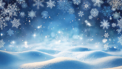 abstract winter background with snowflakes, Christmas background with heavy snowfall, snowflakes in the sky