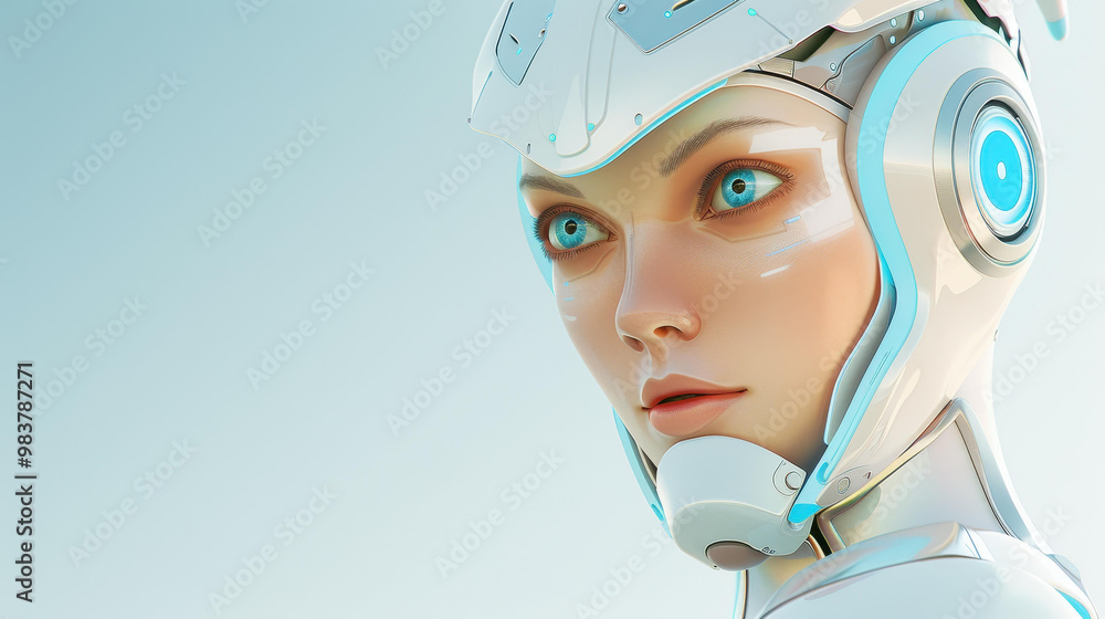 Poster explore the world of advanced robotics and ai, where machines and cyborgs shape a transformative dig